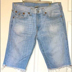 True Religion Light Denim Shorts